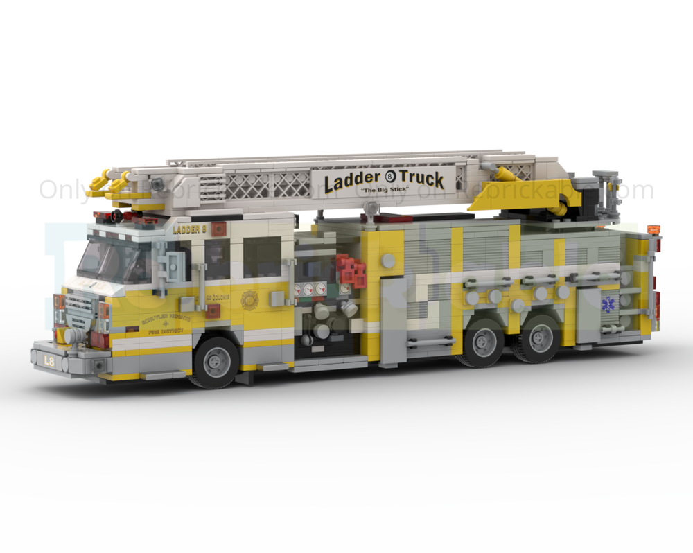 Lego 2013 Spartan Gladiator Rear Mount Aerial Fire Truck Schuyler Heights FD