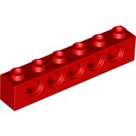 Lego Technic Brick 1 x 6 [5 Pin Holes] / Red