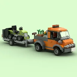 Utility Pickup with Lawn Mower