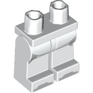 Lego Hips and White Legs with Light Bluish Grey Shapes, Toes print / White