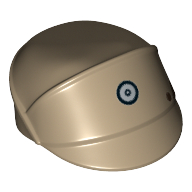 Lego Hat / Cap Imperial Officer with Silver and Black Code Disc and Dark Brown Stains Print