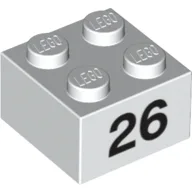 Brick 2 x 2 with Black "26" Print