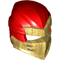 Lego Wrap with Armor Mask Pearl Gold Pattern / Red
