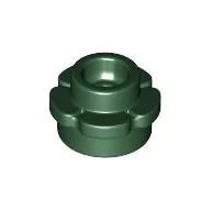 Plant, Flower, Plate Round 1 x 1 with 5 Petals / Dark Green