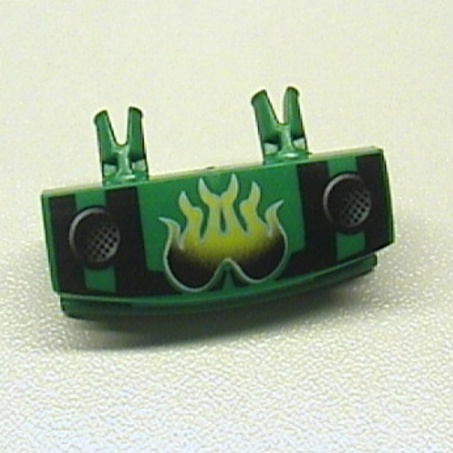 Lego Grille 1 x 4 with Two Pins with Fire Print