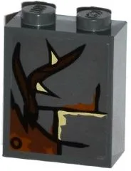 Brick 1 x 2 x 2 with Inside Stud Holder with Bricks, Broken Wooden Plank and Vine with Thorns Pattern (Sticker) - Set 79014