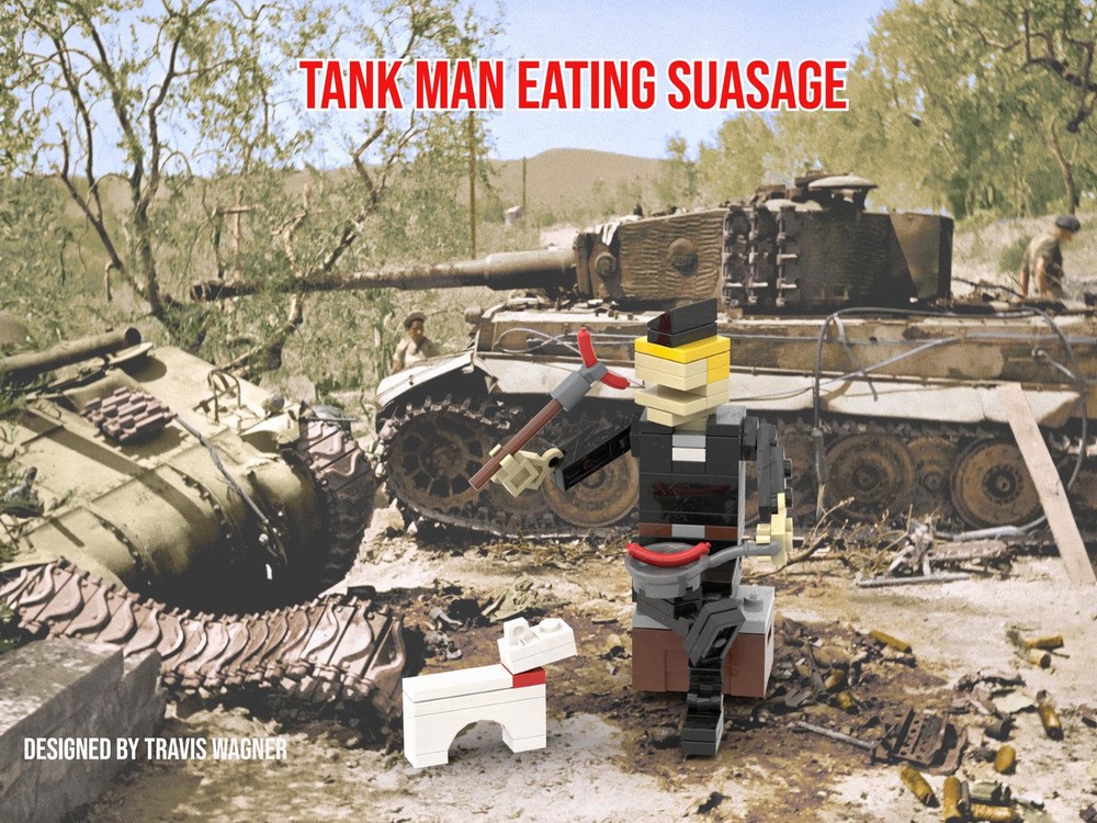 Lego Tank Man Eating Sausage