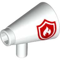 Lego Equipment Megaphone with Red Fire Shield Logo Print