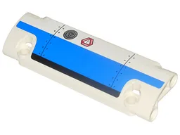 Technic, Panel Curved 11 x 3 with Blue and Black Panel and Danger Exclamation Mark Pattern Model Left (Sticker) - Set 42025