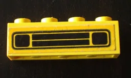 Brick 1 x 4 with Car Grille Black Pattern (Sticker) - Set 646-1