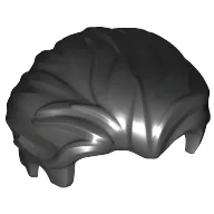 Hair Swept Back with Slight Widow's Peak and Short Side Burns [Plain] / Black