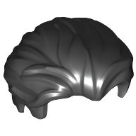 Lego Hair Swept Back with Slight Widow's Peak and Short Side Burns [Plain] / Black