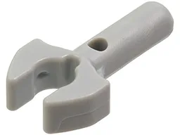 Bar 1L with Clip [Cut Edges and One Side Hole] [Gap in Clip] / Light Bluish Gray