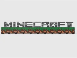 Minecraft Logo on Grass Blocks