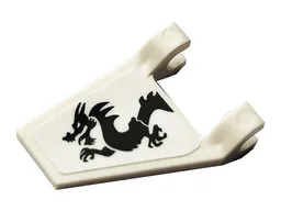 Flag 2 x 2 Trapezoid with Flat Edge with Black Dragon Pattern on Both Sides (Stickers) - Set 70666