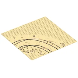 Baseplate 32 x 32 with 7-Stud Curve with Rocks and Ruts / Dirt Road Print