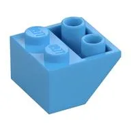 Brick Sloped Inverted 45° 2 x 2 [Ovoid Bottom Pin, Bar-sized Stud Holes] / Medium Blue