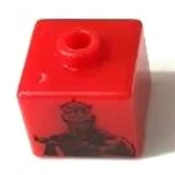 Pen Bead, Square with Darth Maul, Obi-Wan Kenobi Print / Red