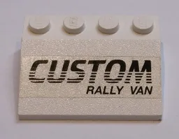 Slope 33 3 x 4 with Black 'CUSTOM RALLY VAN' Pattern (Sticker) - Set 5550