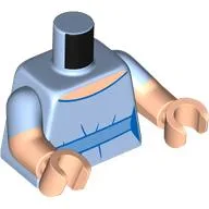 Torso, Dual Molded Arms, Dress, Medium Blue Belt Print, Bright Light Blue Sleeves Pattern, Light Nougat Arms and Hands / Bright Light Blue