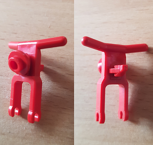 Lego Motorcycle Town Body Front Fork / Handle Bars