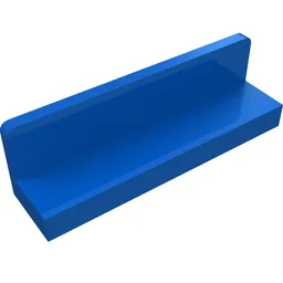 Panel 1 x 4 x 1 with Rounded Corners [Thin Wall] / Blue