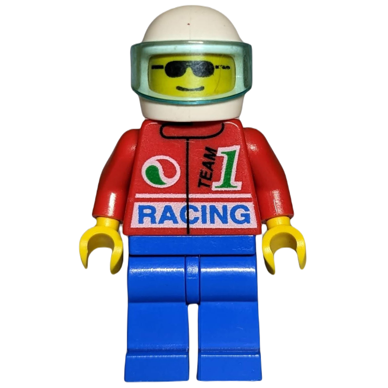 Lego Racer - Octan, Red Torso, Blue Legs, White Helmet