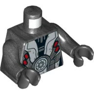 Torso, Armor with Silver and Red Print (M-OC Hunter Droid), Pearl Titanium Arms, Black Hands / Pearl Titanium
