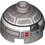 Brick Round 2 x 2 Dome Top with Astromech Droid Print (R2-Q2)