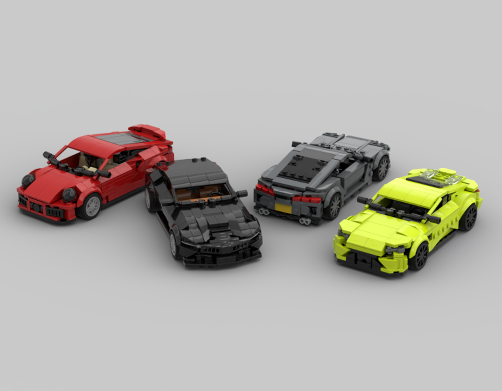 Lego Grand Tourers Instructions Bundle: Ferrari Roma, Aston Martin Vantage, Porsche 911 Turbo S, Mercedes AMG GT63