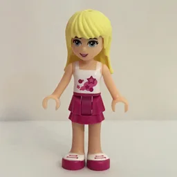 Stephanie - White Top, Magenta Skirt