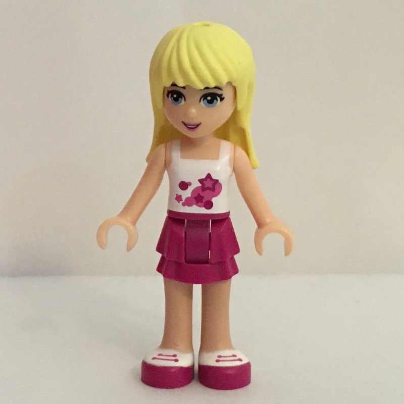 Lego Stephanie - White Top, Magenta Skirt