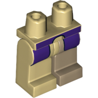 Lego Hips and Dark Tan Left Leg, Tan Right Leg with Dark Purple Coattails Print / Tan