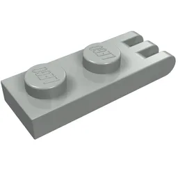 Hinge Plate 1 x 2 with 3 Fingers [Solid Studs] / Light Gray