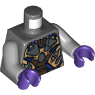 Lego Torso Gold, Dark Brown and Dark Purple Armor Print, Light Bluish Gray Arms, Dark Purple Hands / Dark Bluish Gray