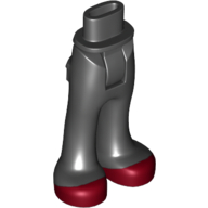 Lego Minidoll Hips and Trousers with Back Pockets and Dark Red Shoes Print
