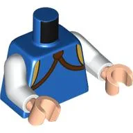 Torso, Jacket, Reddish Brown Straps, Gold Trim Print, White Arms, Light Nougat Hands / Blue