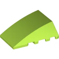 Brick Wedged, Curved 4 x 4 No Top Studs / Lime