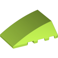 Lego Brick Wedged, Curved 4 x 4 No Top Studs / Lime