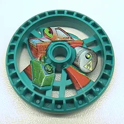 Technic Disc 5 x 5 Notched, Fuel Print / Dark Turquoise
