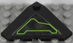 Wedge 4 x 4 (Slope 18 Corner) with Lime Circuitry Pattern Model Right Side (Sticker) - Set 7713