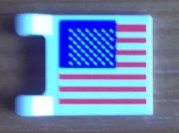 Flag 2 x 2 Square with Flat Edge with United States Flag Pattern on One Side (Sticker) - Set 8679