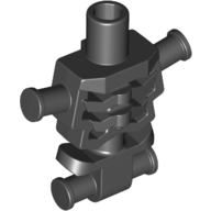 Lego Torso Skeleton, Angular Rib Cage, Plain / Black