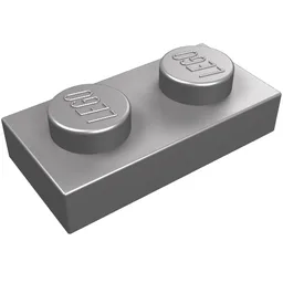 Plate 1 x 2 / Flat Silver