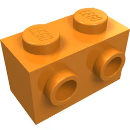 Brick Special 1 x 2 with 2 Studs on 1 Side / Orange