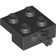Lego Plate Special 2 x 2 with Wheel Holder with Widened Center Pin / Black
