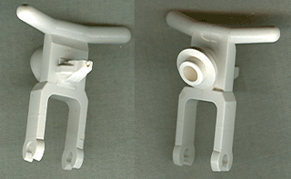 Lego Motorcycle Town Body Front Fork / Handle Bars / White