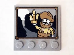 Tile, Modified 4 x 4 with Studs on Edge with Miner Forty-Niner Painting Pattern (Sticker) - Set 75904