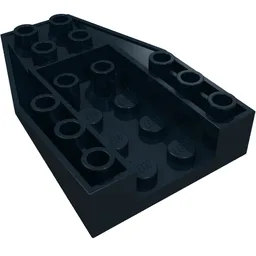 Brick Wedged, Sloped Inverted 6 x 4 with 2 Stud Connections / Black