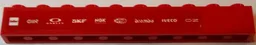 Brick 1 x 10 with 'infor', OIIR', 'OAKLEY', 'SKF', 'NGK SPARK PLUGS', MAGNETI MARELLI', 'brembo', IVECO' and 'OZ' Pattern (Sticker) - Set 75913